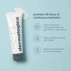 Dermalogica Skin Smoothing Cream, aplicación en mano, fácil de extender y absorber.