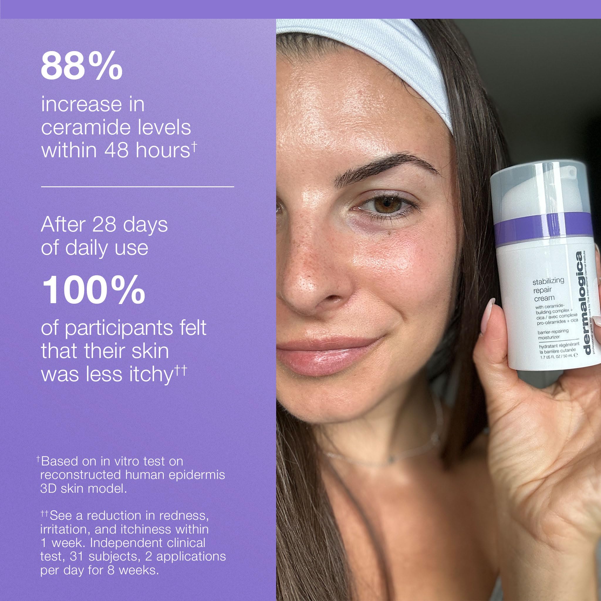 Dermalogica Stabilizing Repair Cream, ingredientes clave fortalecen barrera y calman irritaciones.