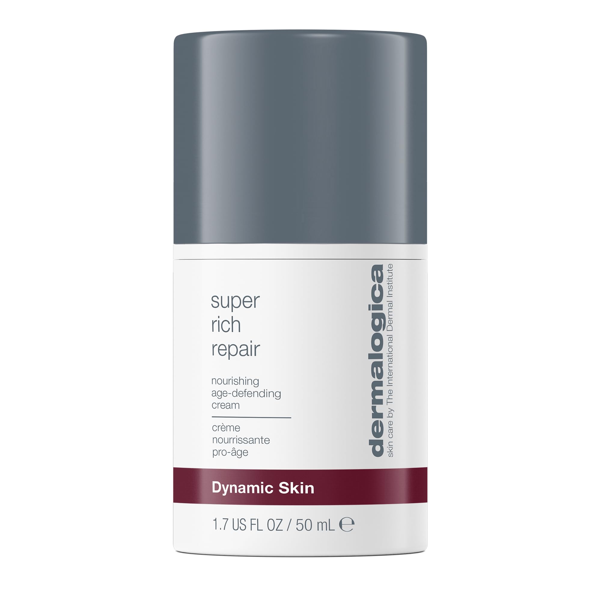 Dermalogica Super Rich Repair, bote crema, textura cremosa para piel seca.
