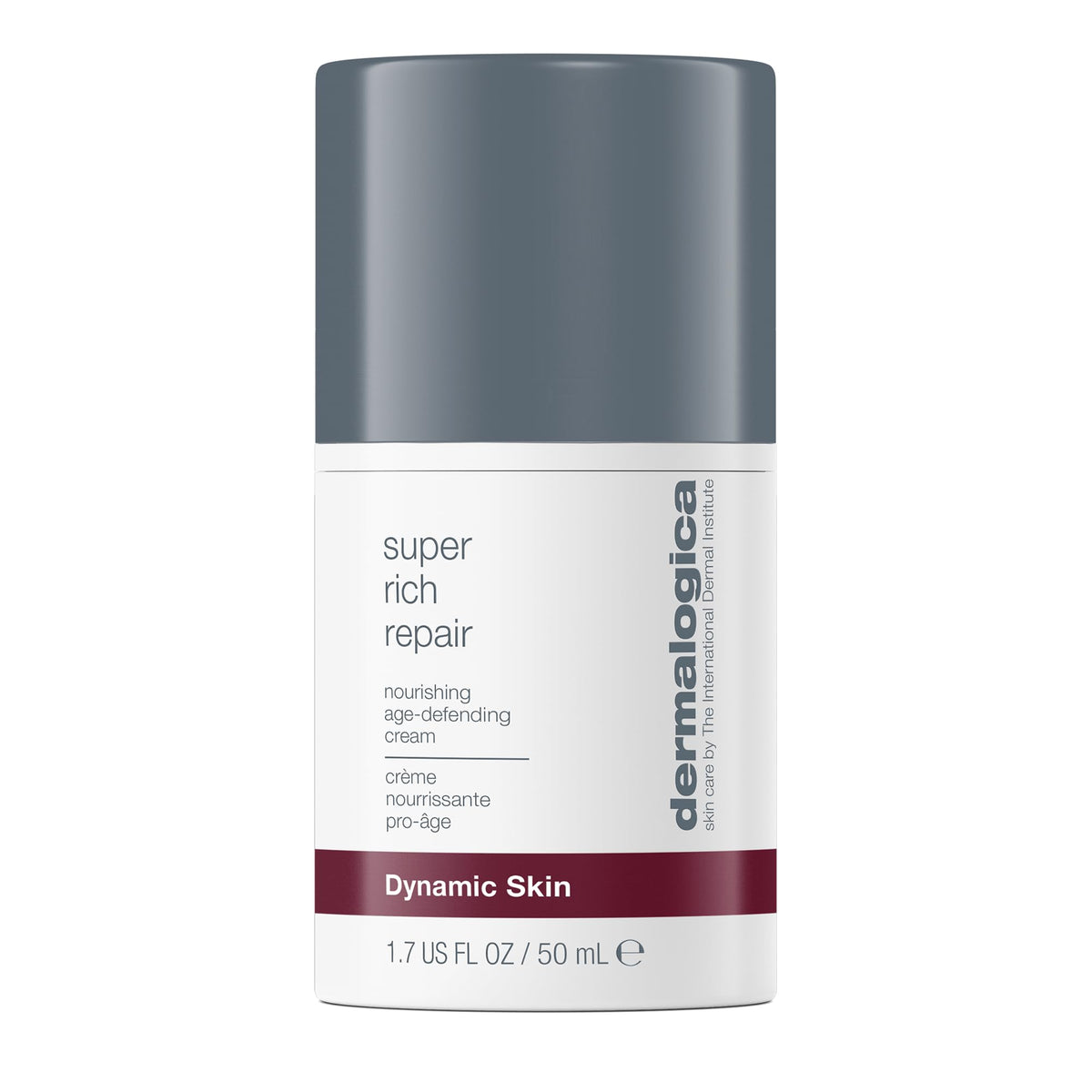 Dermalogica Super Rich Repair, bote crema, textura cremosa para piel seca.