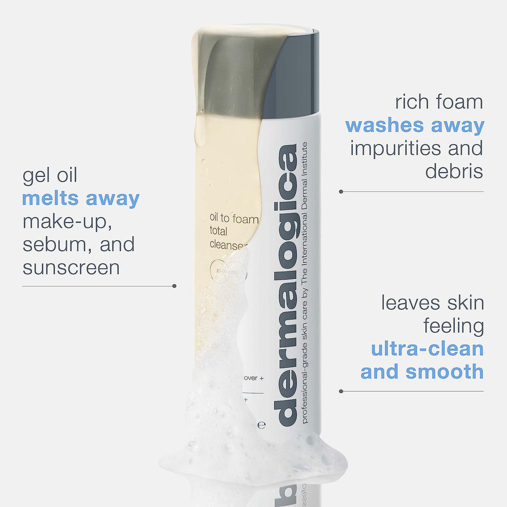 Dermalogica textura gel-aceite que se transforma en espuma, sensación suave y limpia