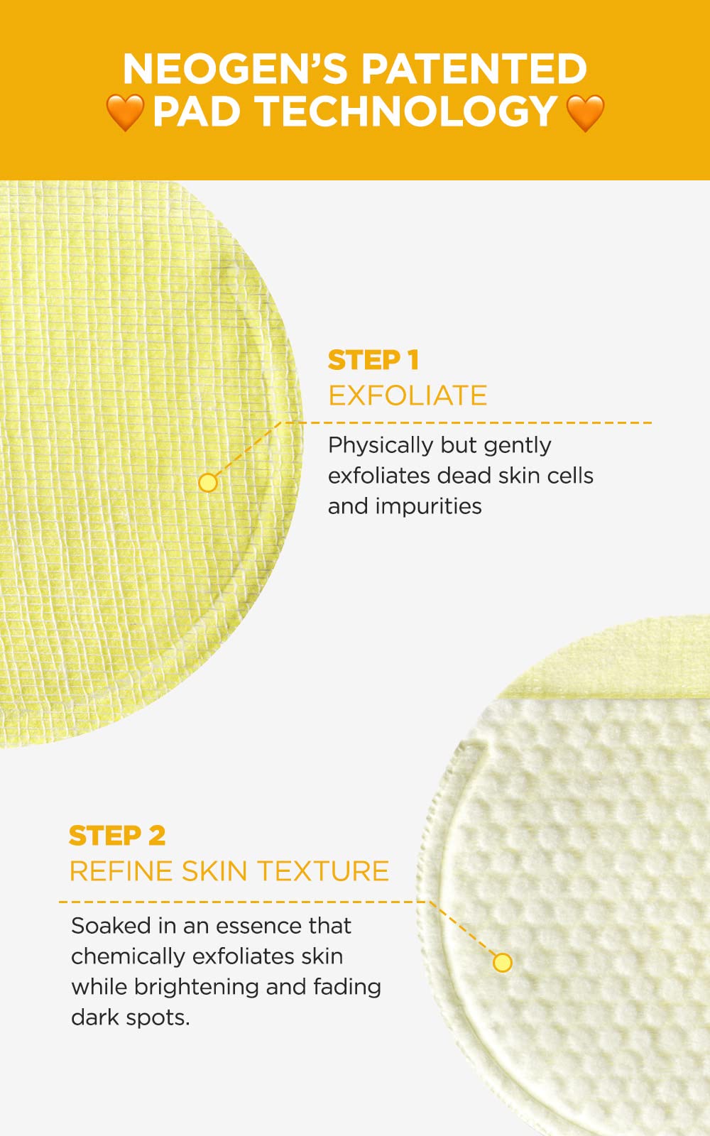 DERMALOGY Bio-Peel Gauze Lemon Pads: aplicación diaria que revela piel más luminosa.