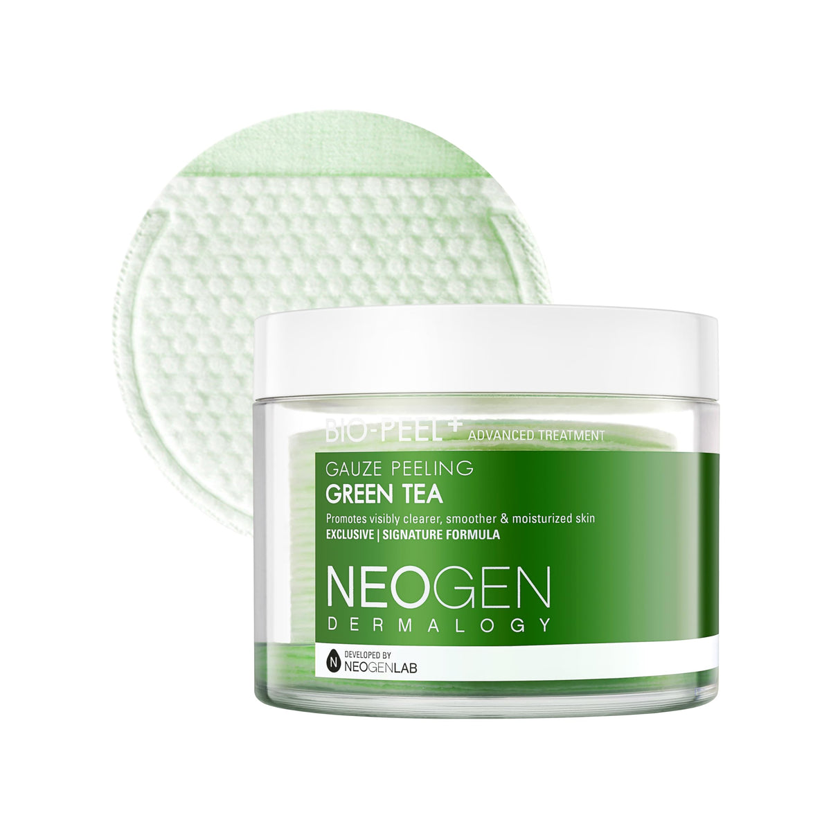 DERMALOGY Bio-Peel Gauze Pads en caja para exfoliar e hidratar diariamente.
