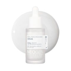 DERMALOGY NEOGEN Real 15% Niacinamida: botella con gotero para brillo suave.
