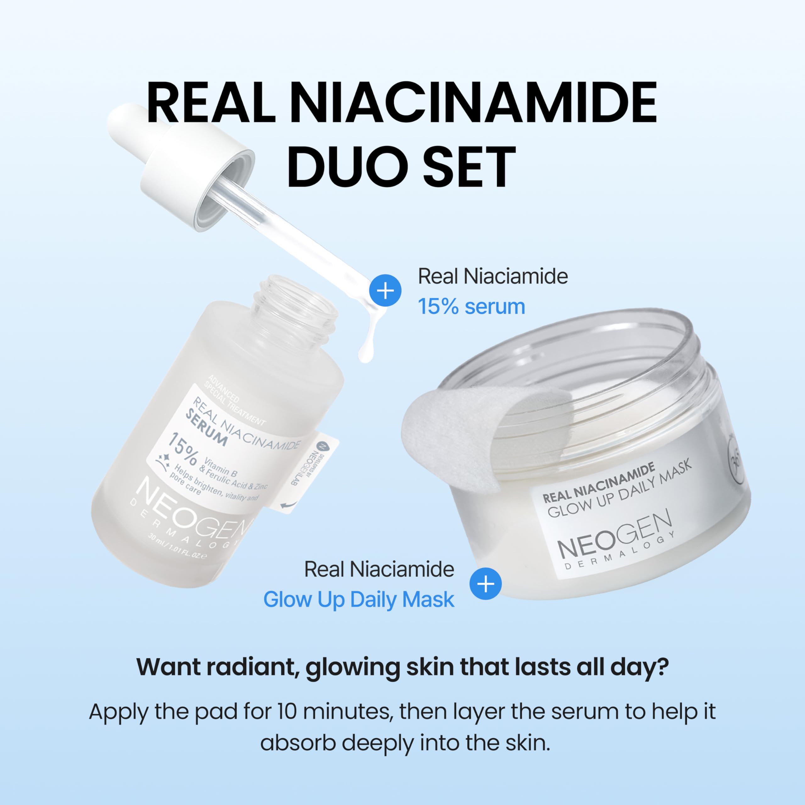 DERMALOGY NEOGEN Real 15% Niacinamida: uso diario recomendado para rutina.