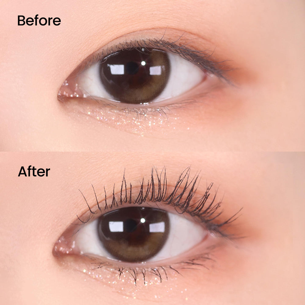 DERMALOGY Mascara vegan sans cruauté pour cils sensibles et confortables.