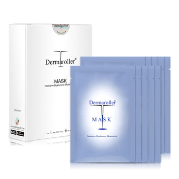 Dermaroller mascarilla hidratante hoja pack-10: hidratación profunda para piel seca.