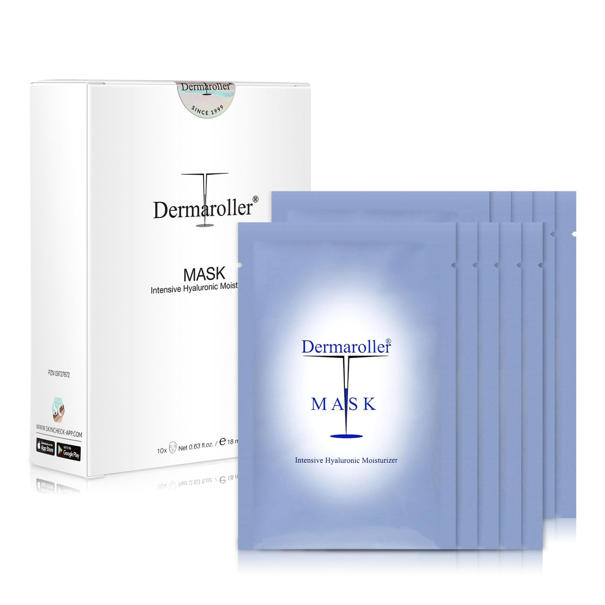 Dermaroller mascarilla hidratante hoja pack-10: hidratación profunda para piel seca.