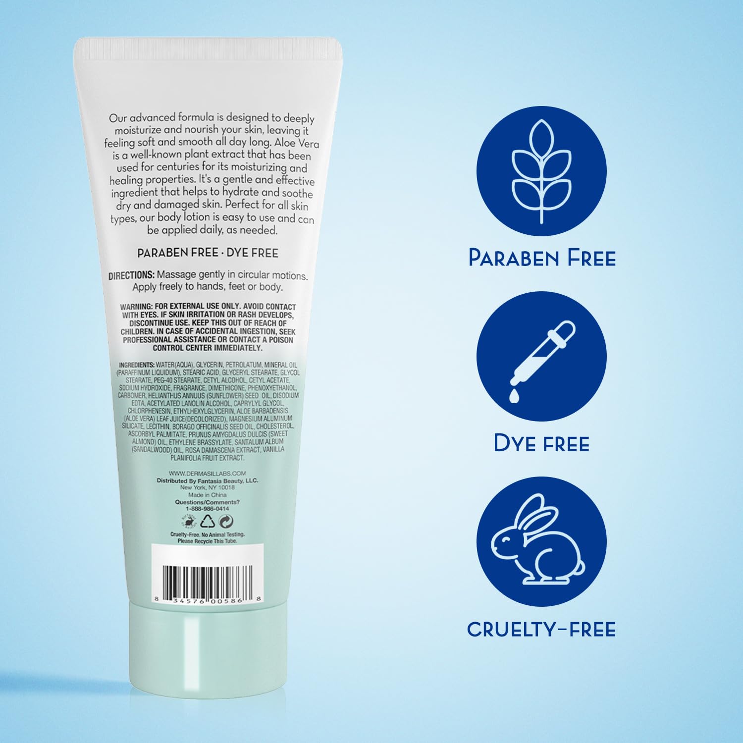 Dermasil crema cuerpo Aloe Fresco, absorción rápida para uso diario.