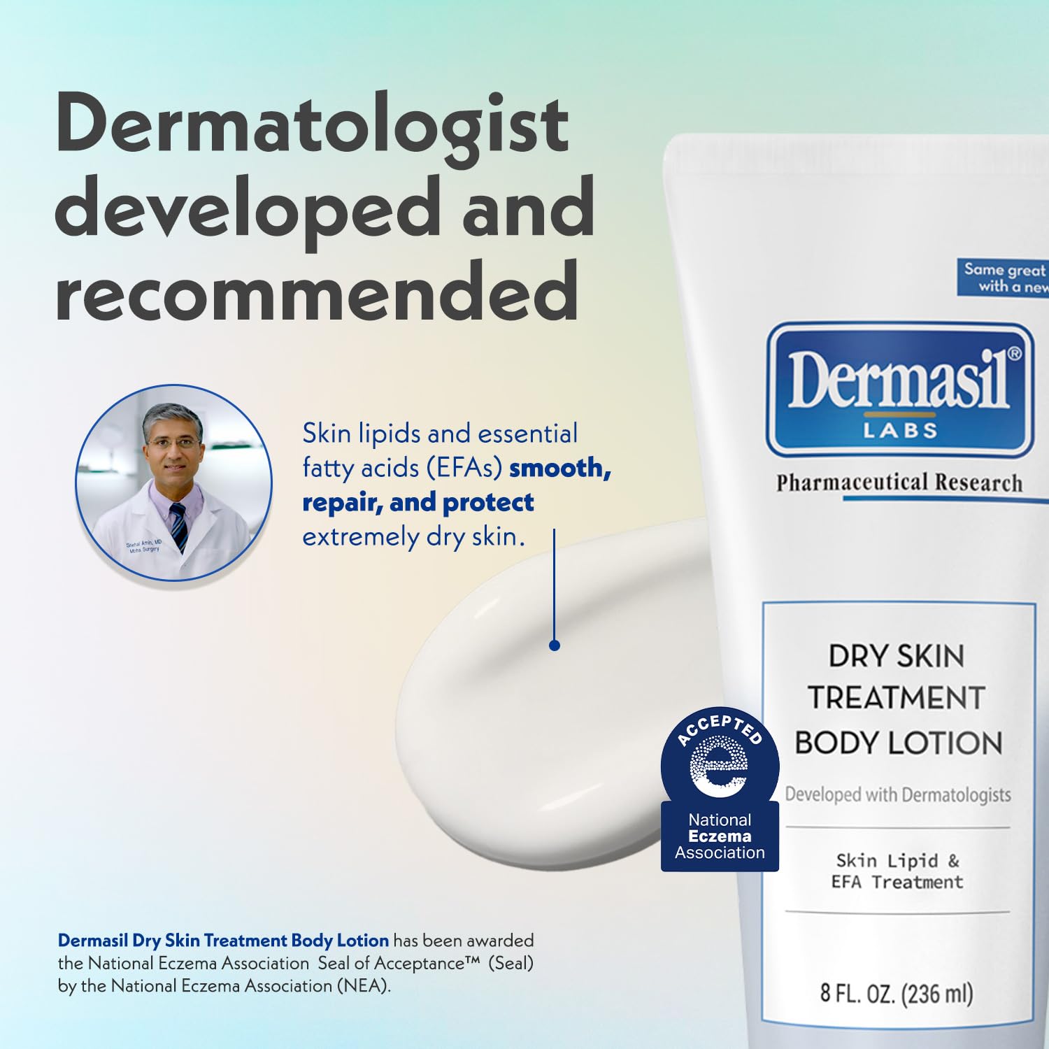 Dermasil loción con aceites naturales y extractos botánicos nutritivos.