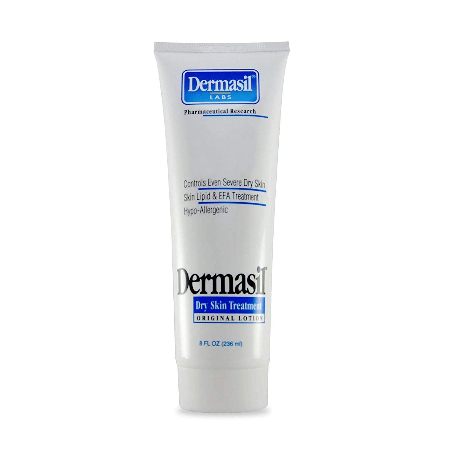 Dermasil Loción Original para piel seca, botella de 236 ml lista para uso diario.