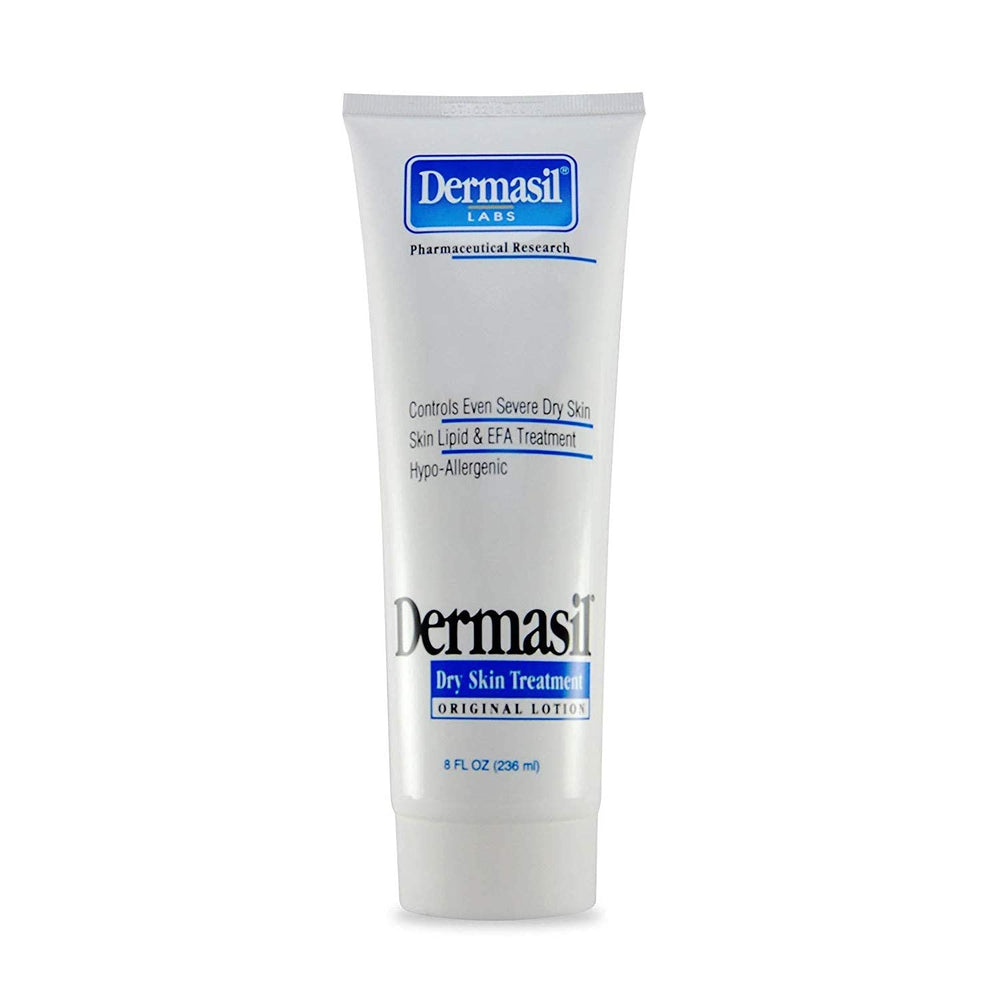 Dermasil Loción Original para piel seca, botella de 236 ml lista para uso diario.