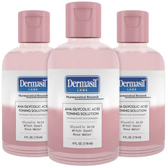 Dermasil tonico AHA glicolico 4oz, botella en primer plano para exfoliación suave