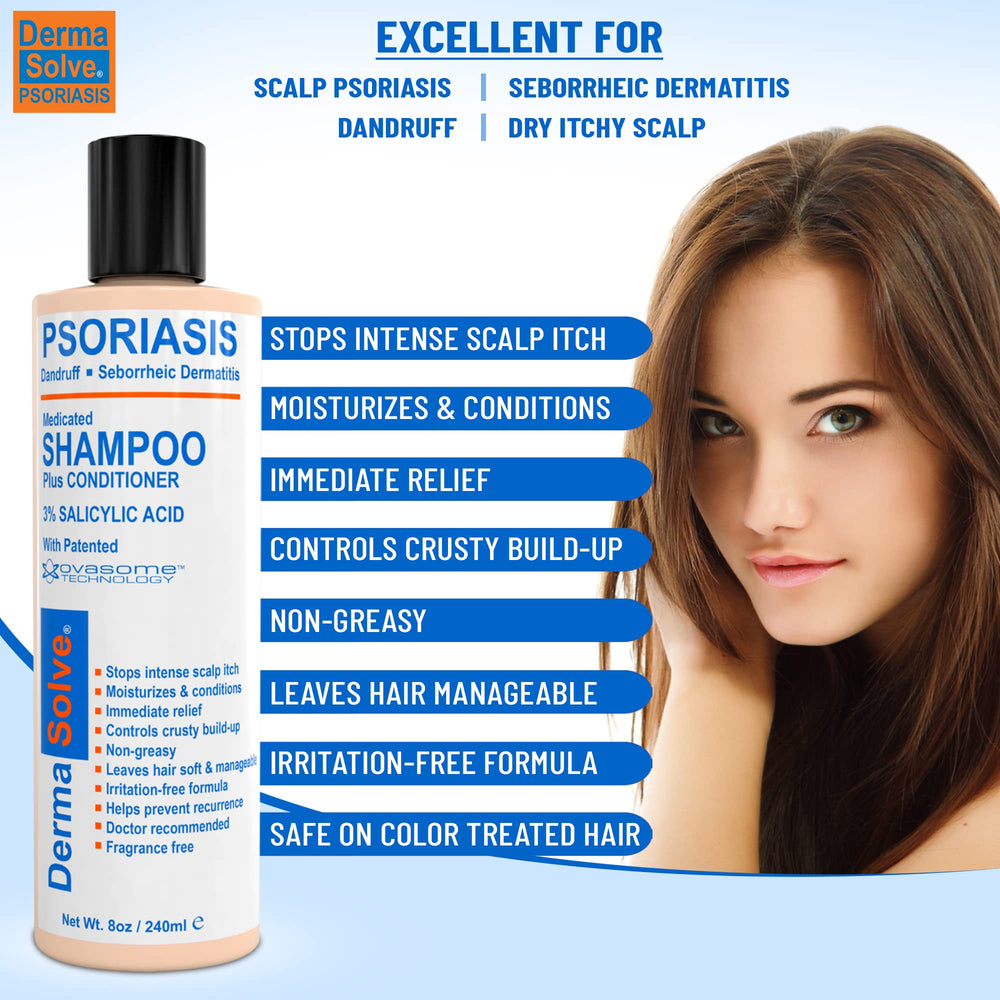 Dermasolve Après-Shampoing bouteille hydratant pour cheveux lisses et démêlés
