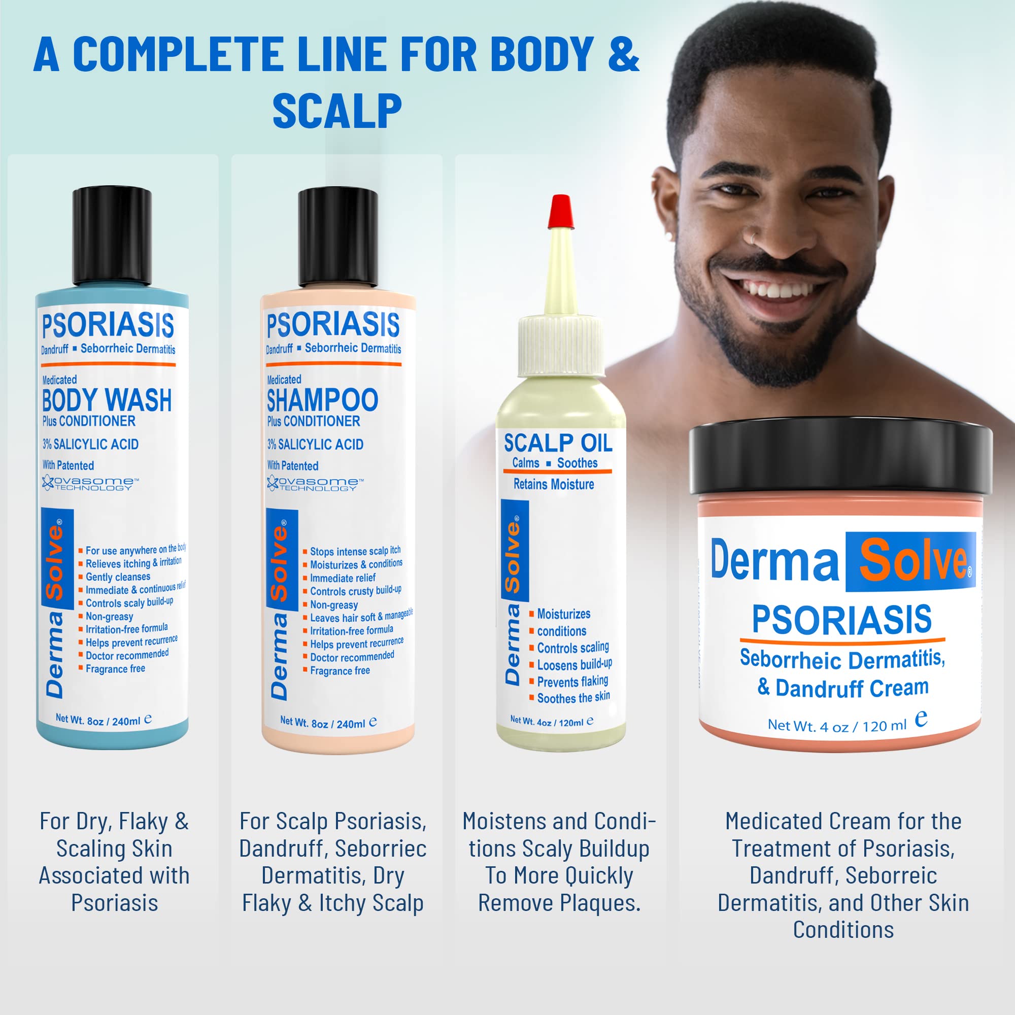 Fabriqué aux États-Unis, Dermasolve, emballage professionnel et sûr.