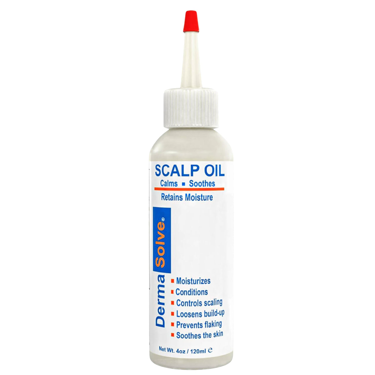 Dermasolve huile cuir chevelu bouteille – soulage démangeaisons et apporte confort.