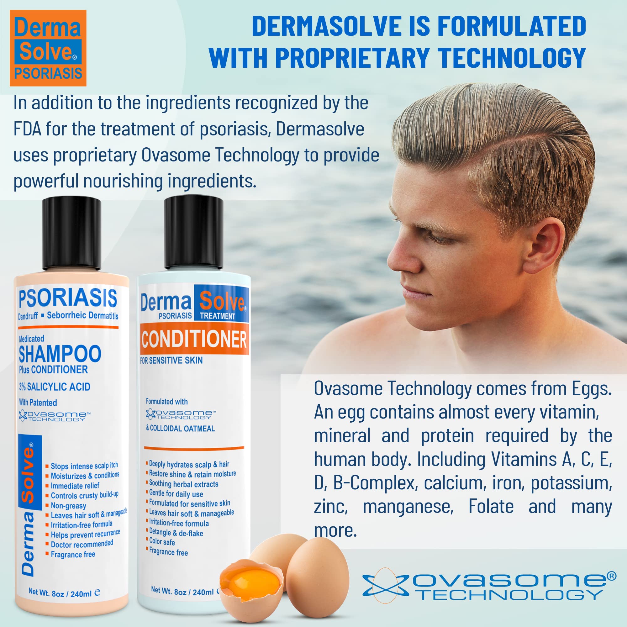 Dermasolve Technologie Ovasome nourrissant le cuir chevelu en douceur