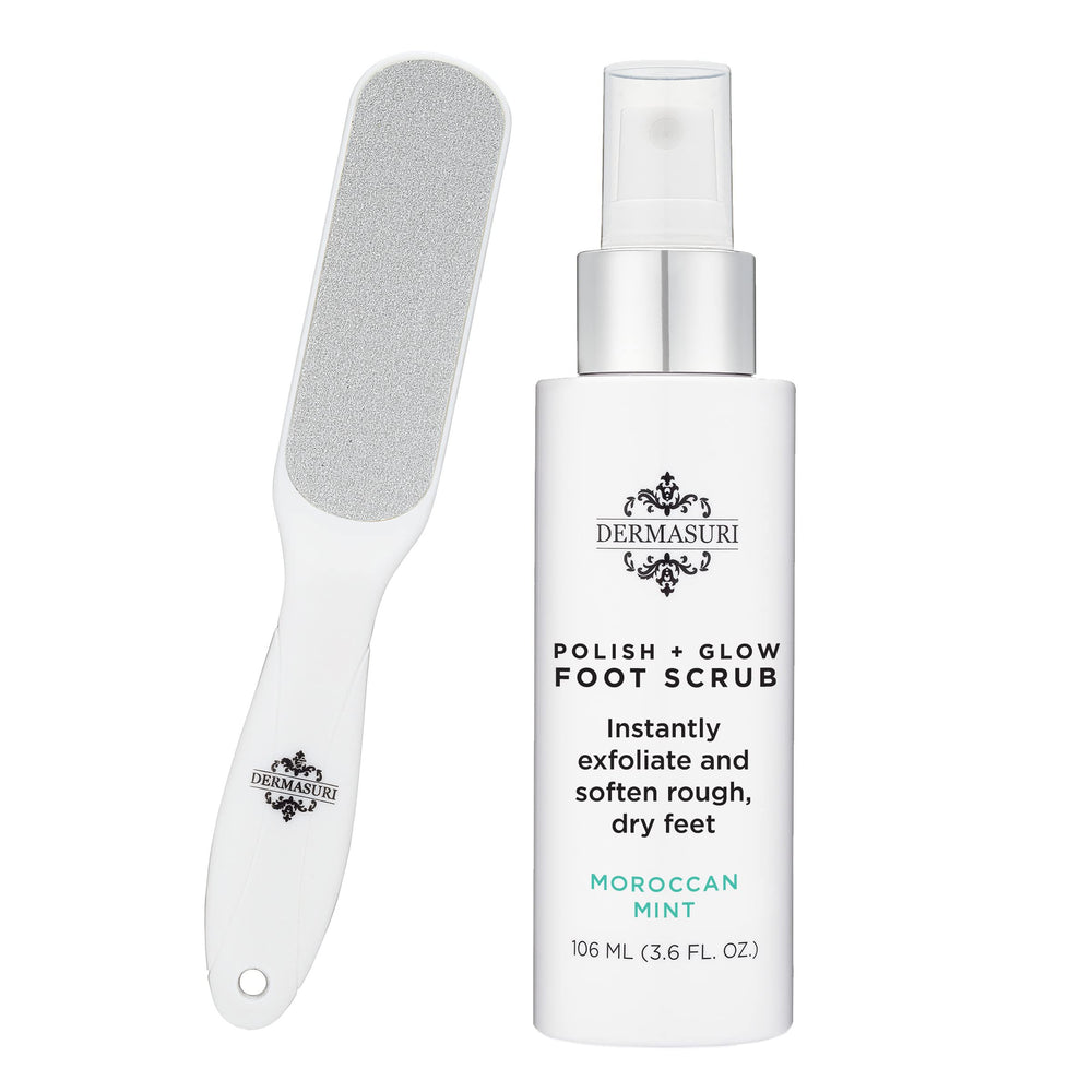 Dermasuri spray-pie-aplicacion-botella: facilita aplicar el producto para exfoliar en casa.