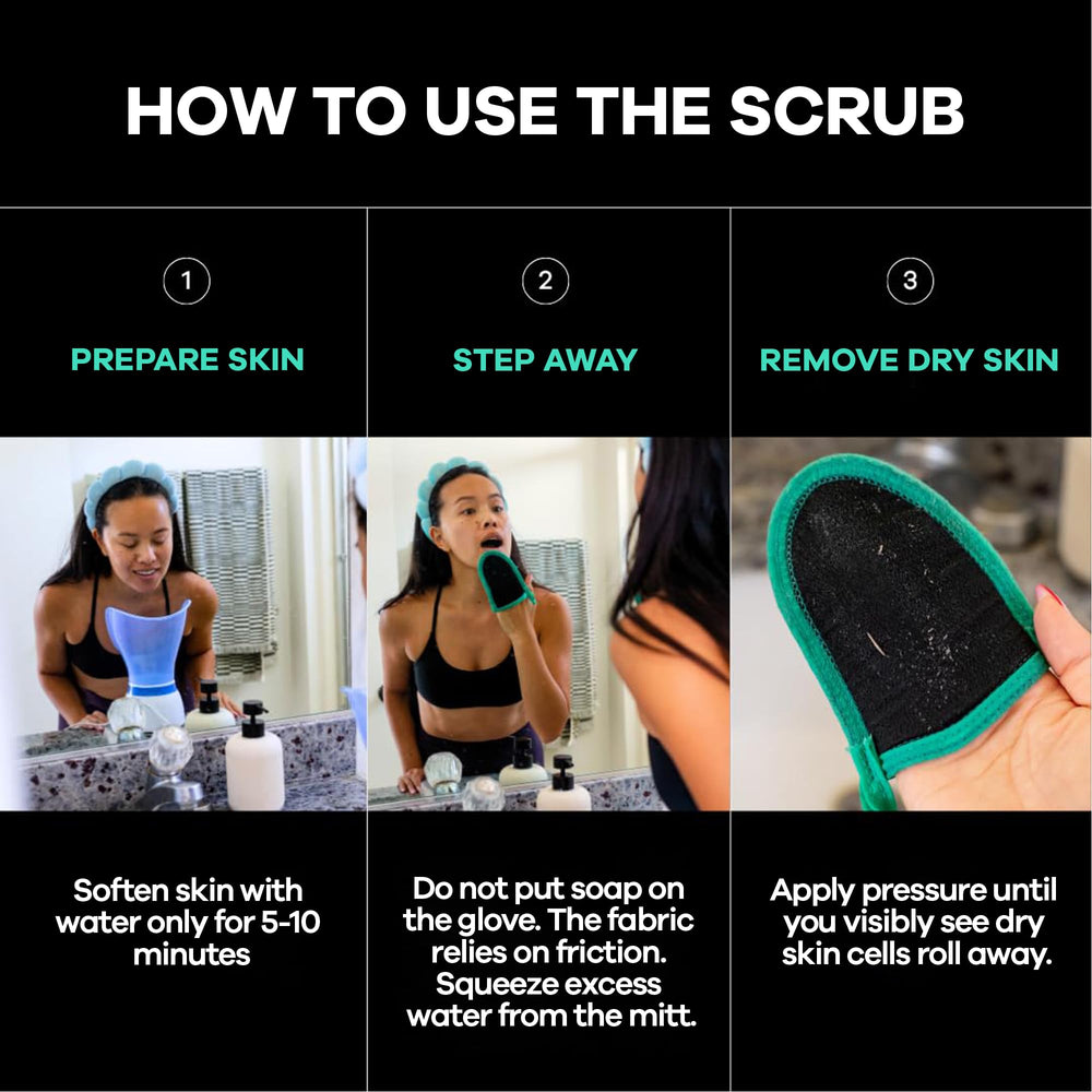 Dermasuri guante exfoliante en ducha, limpieza profunda y piel renovada