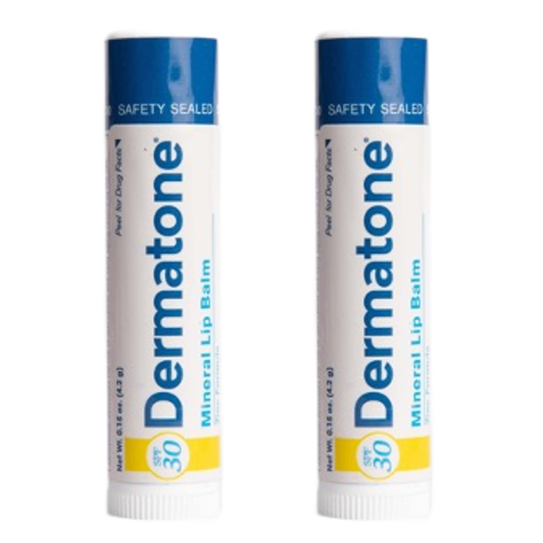 Dermatone bálsamo labial mineral SPF30 protegiendo labios del sol.