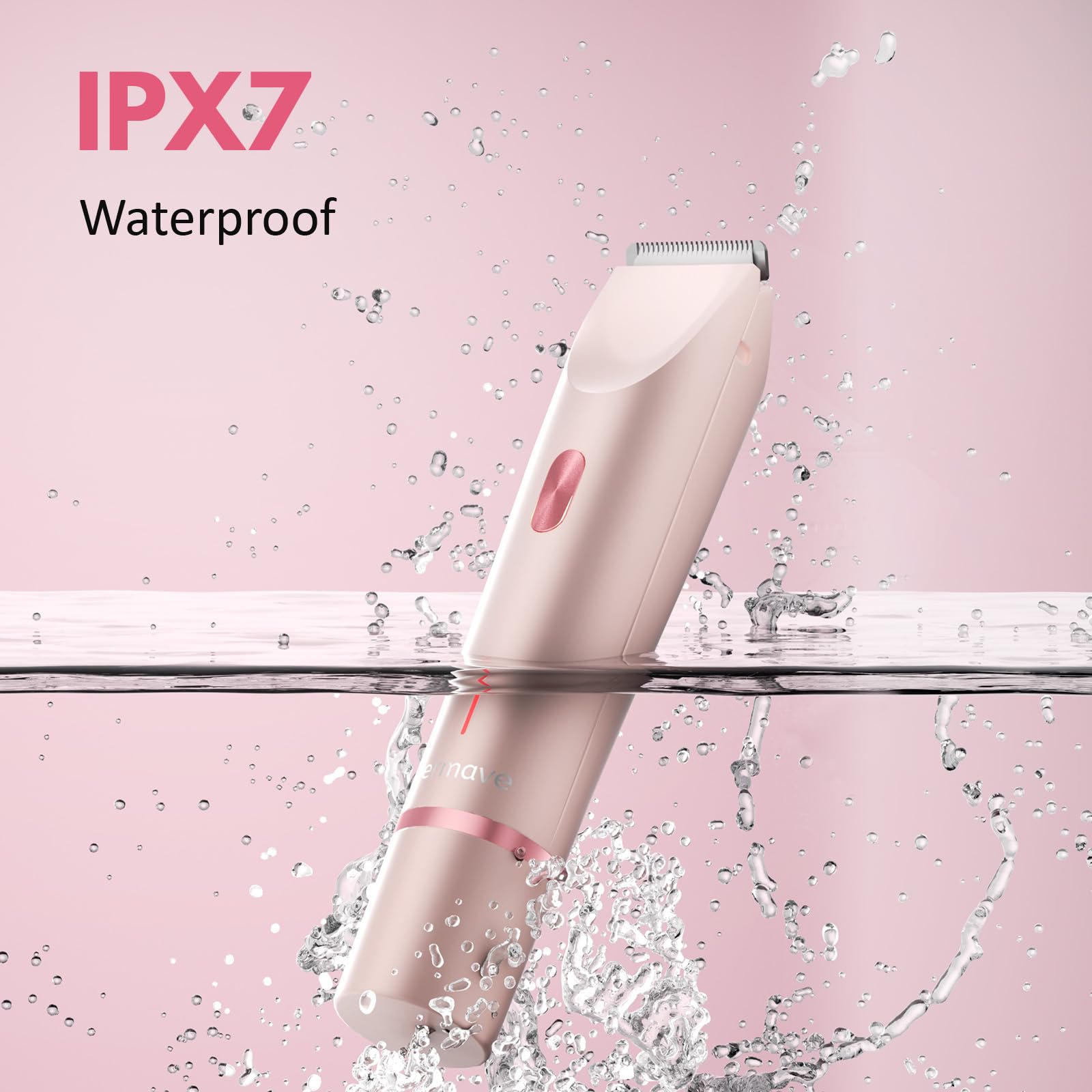 Dermave Bikini Trimmer cabeza ergonómica para seguir los contornos del cuerpo.