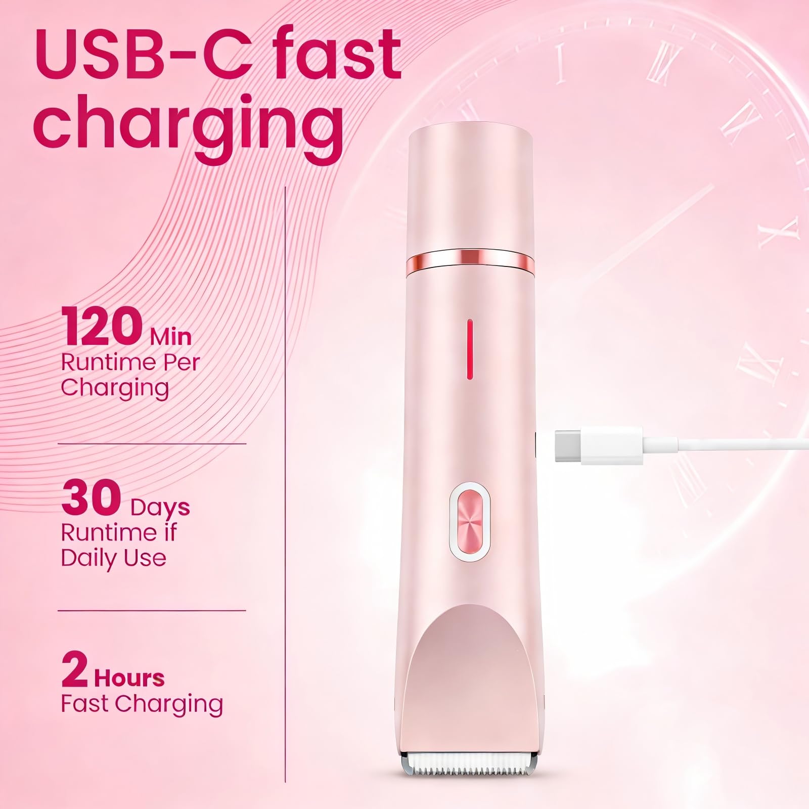 Dermave Bikini Trimmer sin cables facilita maniobras en áreas difíciles.