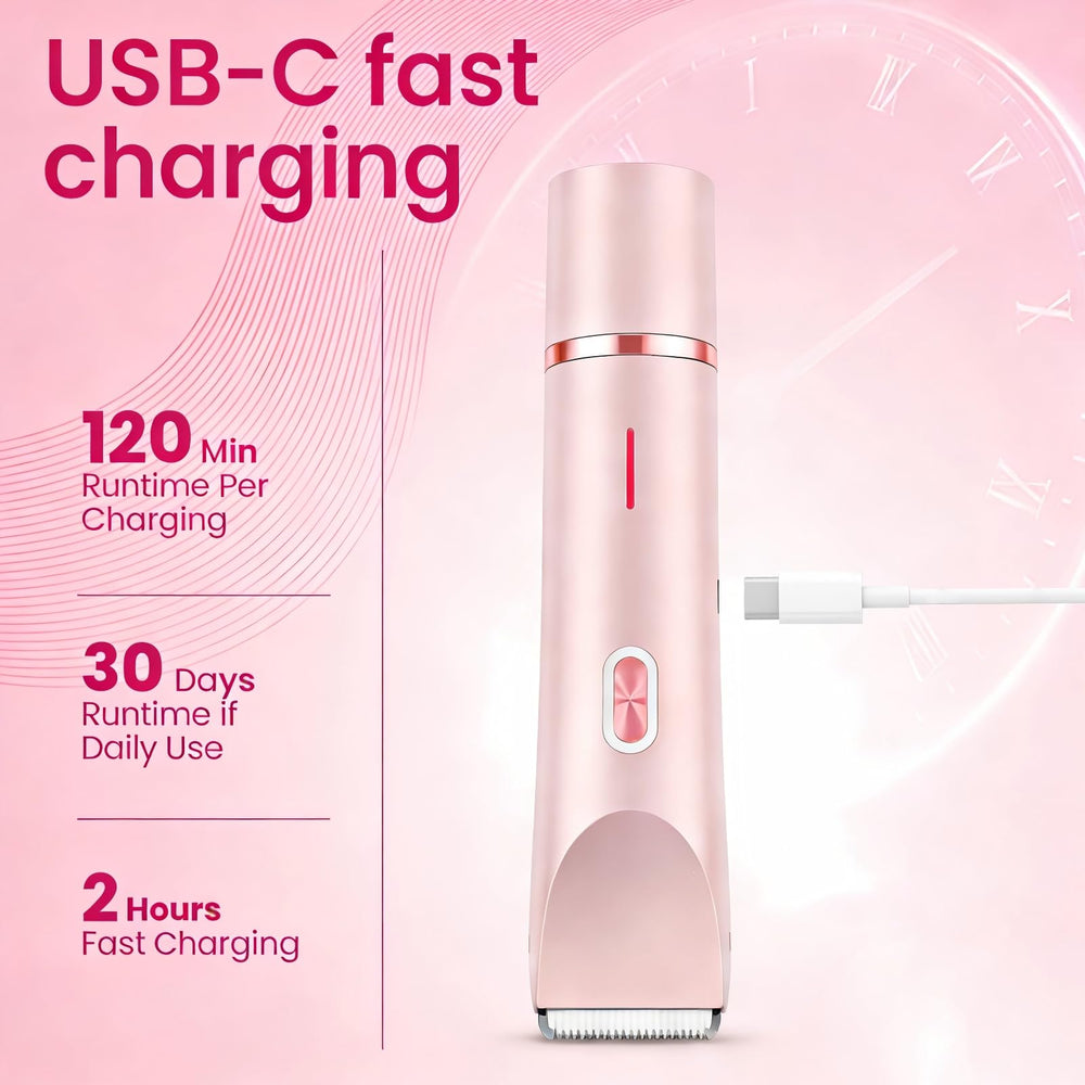 Dermave Bikini Trimmer sin cables facilita maniobras en áreas difíciles.