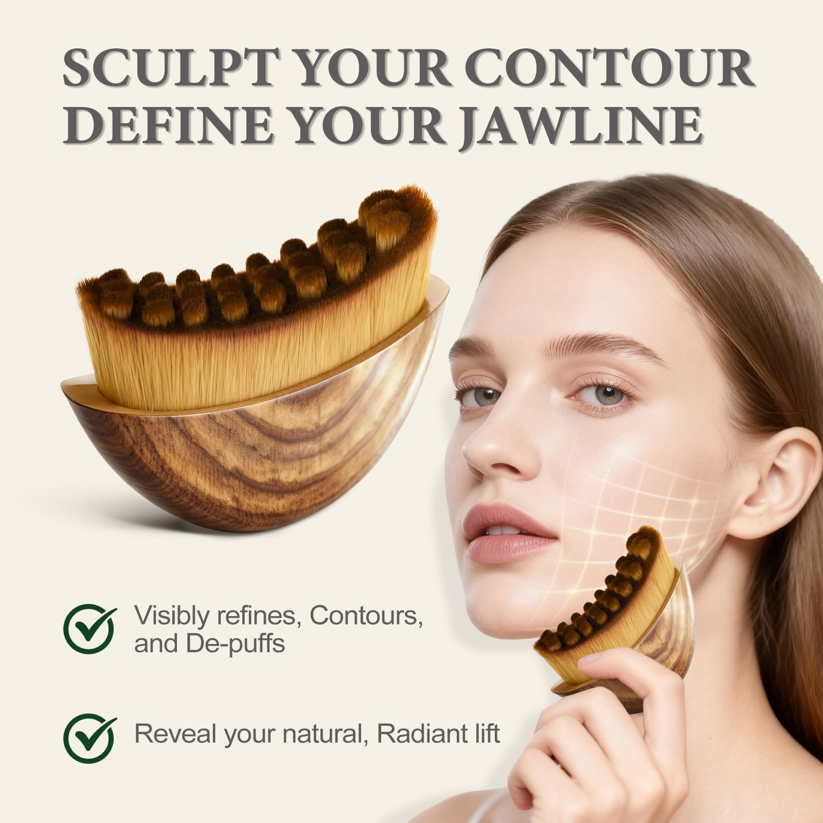 DERMETICS diseño ergonómico 30 mm facilita adherencia a líneas faciales