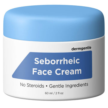 Dermgentle crema seborreica, botella, hidratación suave para piel sensible.