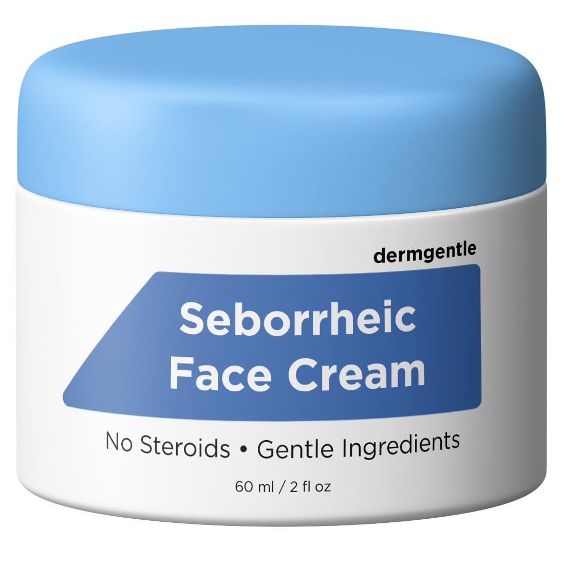Dermgentle crema seborreica, botella, hidratación suave para piel sensible.