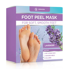 DERMORA mascarilla exfoliante para pies, paquete de 2, piel más suave.