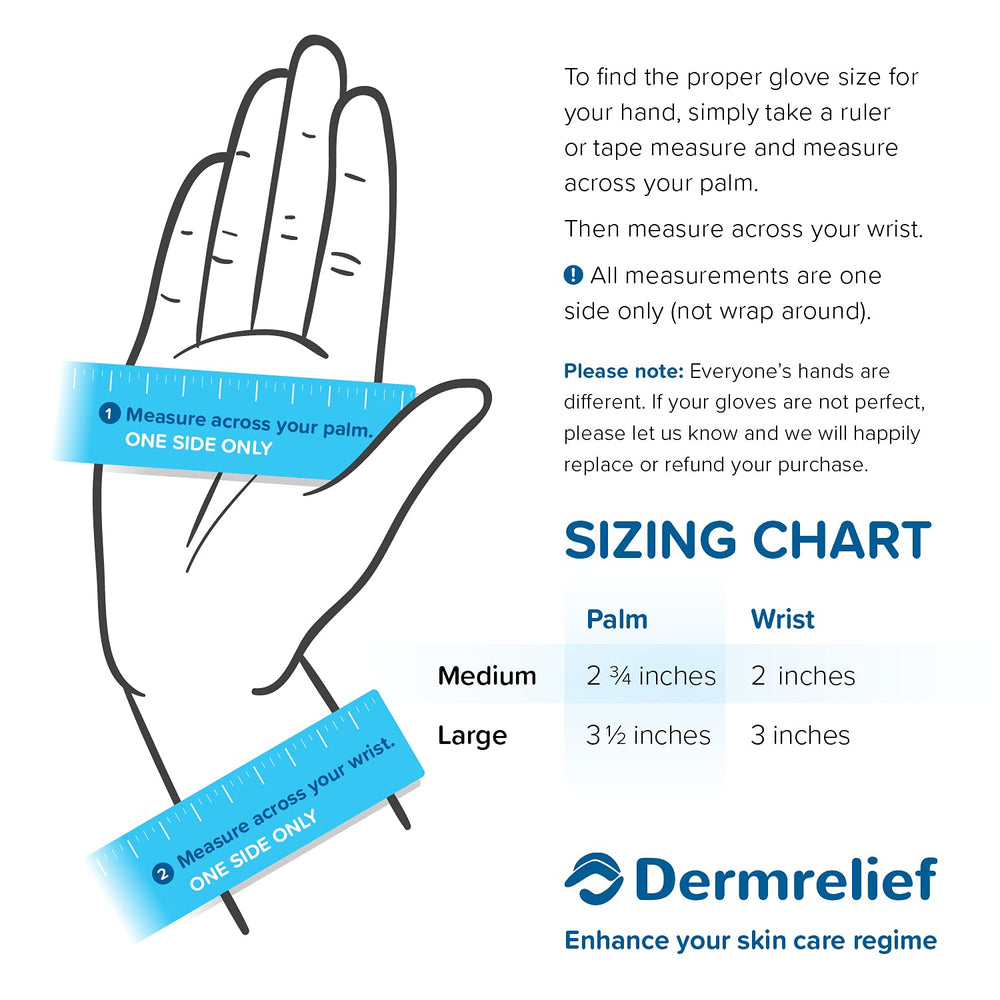 Dermrelief guantes de algodón, ideal para piel sensible