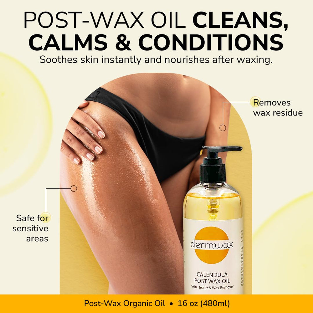 Dermwax gotero post-cera, aplicación suave y eliminación de residuos