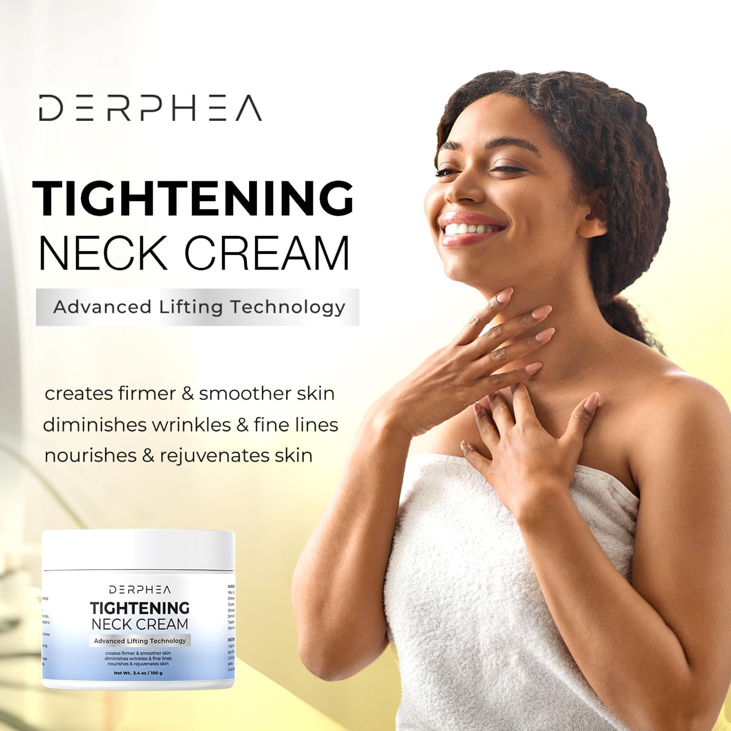 DERPHEA crema cuello aplicación suave sobre piel limpia