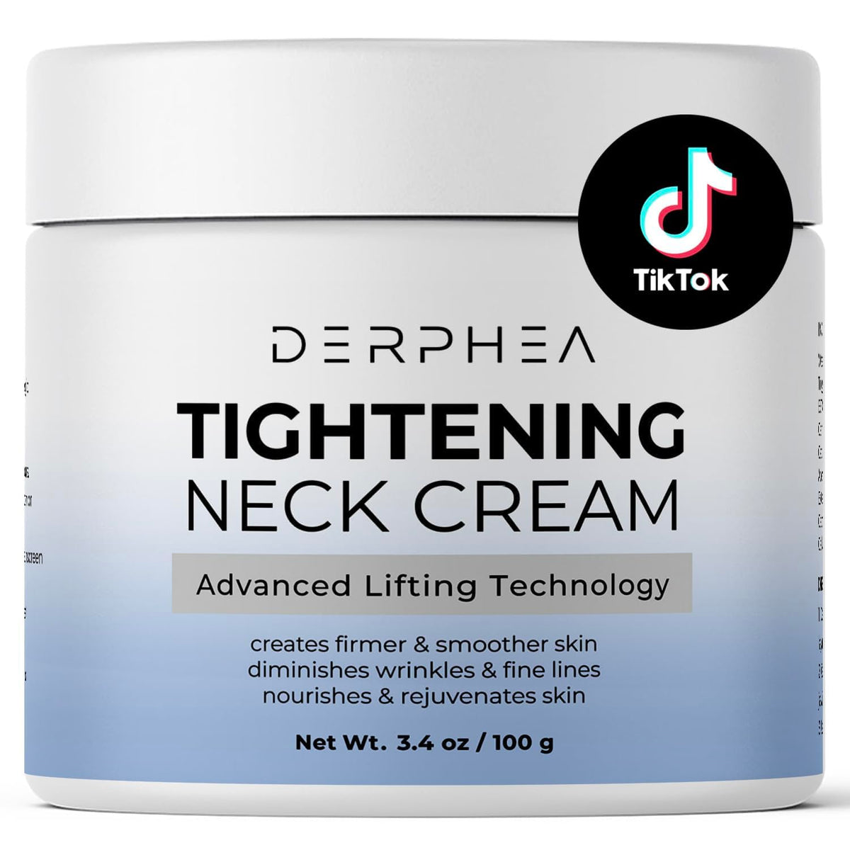 DERPHEA crema cuello reafirmante: envase elegante y piel más firme
