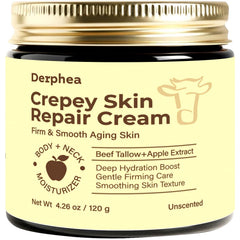 DERPHEA Crepey Skin Repair frasco, hidratación suave para piel delicada.