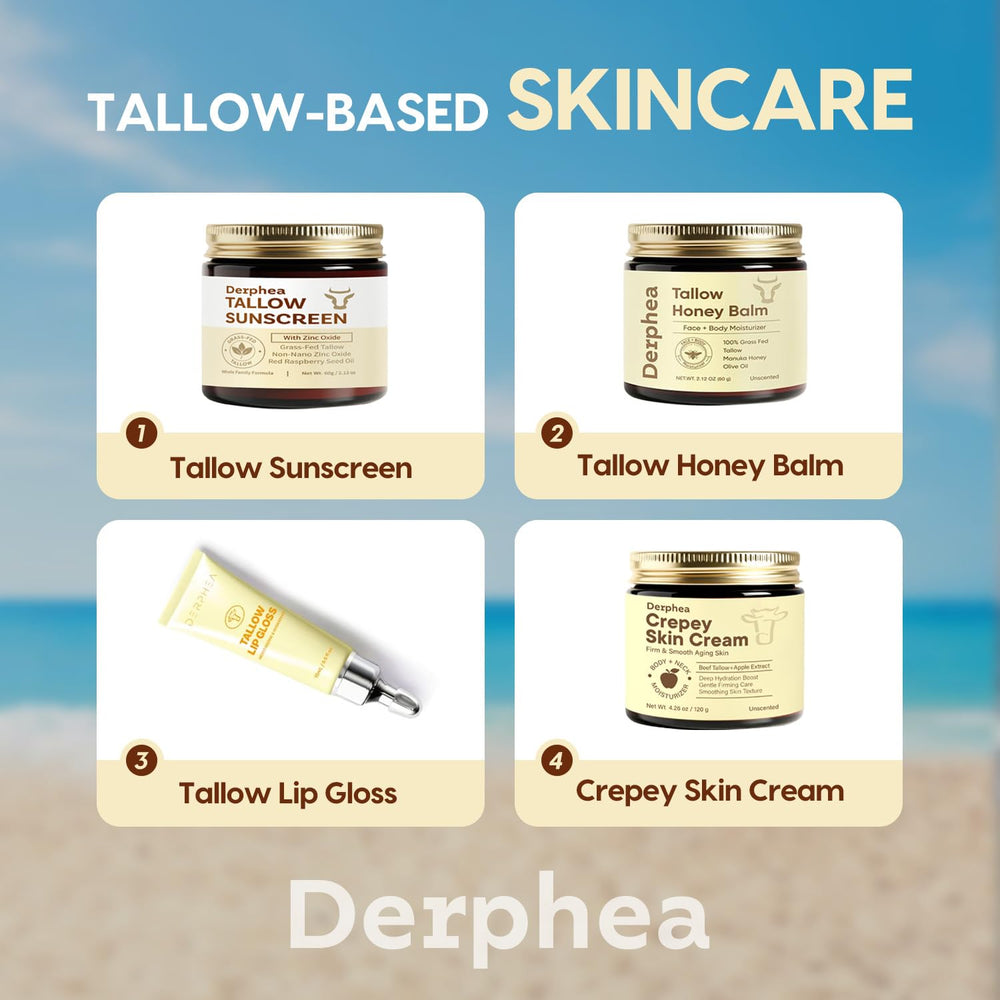 DERPHEA Crepey Skin Repair sin fragancia, cuidado diario suave.
