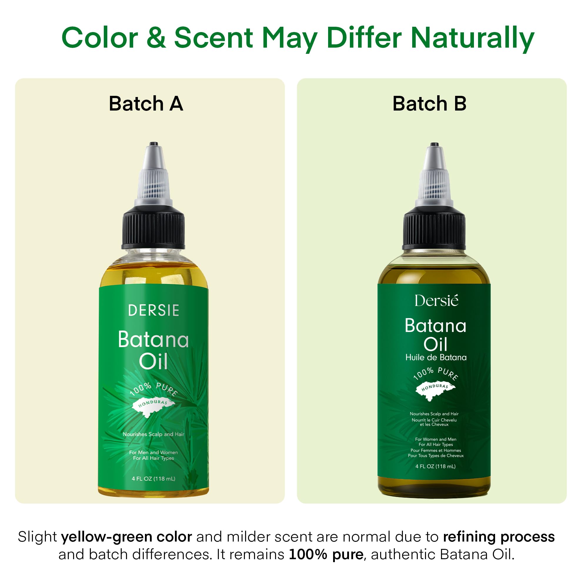Dersie Batana Aceite, aplicación sobre cabello para absorción suave.