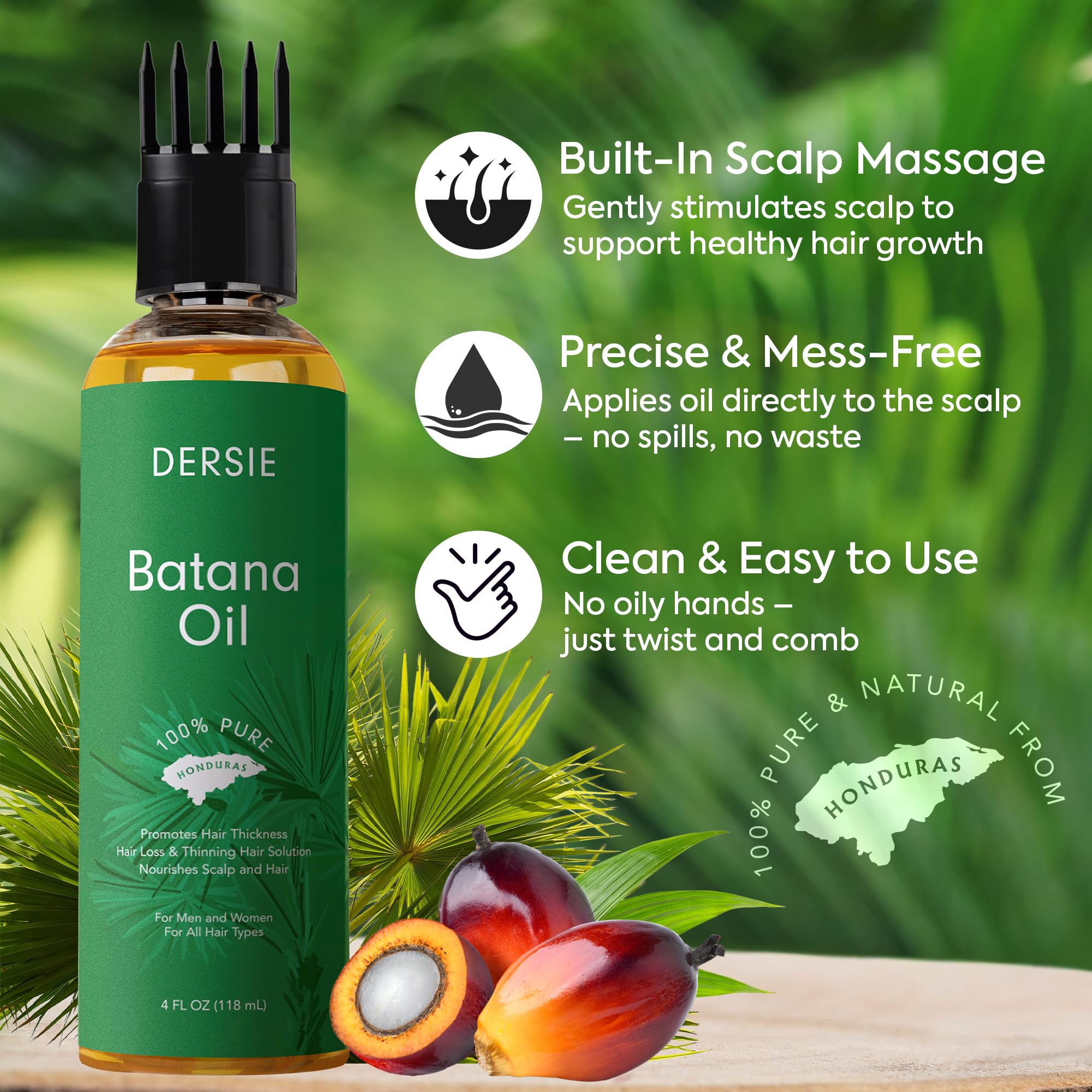 Aceite Batana 100% puro prensado en frío, conserva nutrientes esenciales.