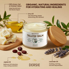 Dersie crema batida de sebo, envasado compacto de 60 g para llevar.