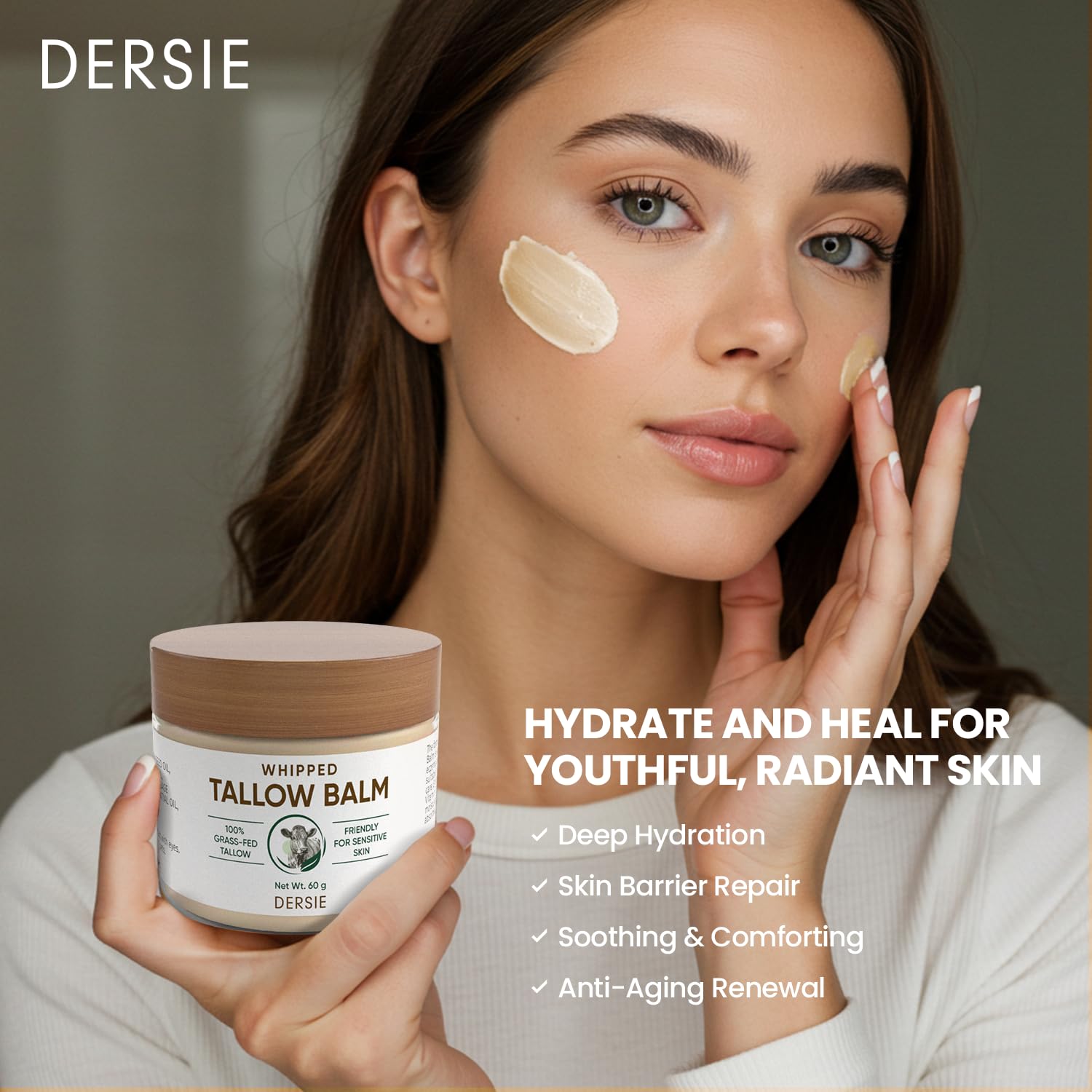 Dersie crema batida de sebo, hidratación profunda para piel seca o irritada.