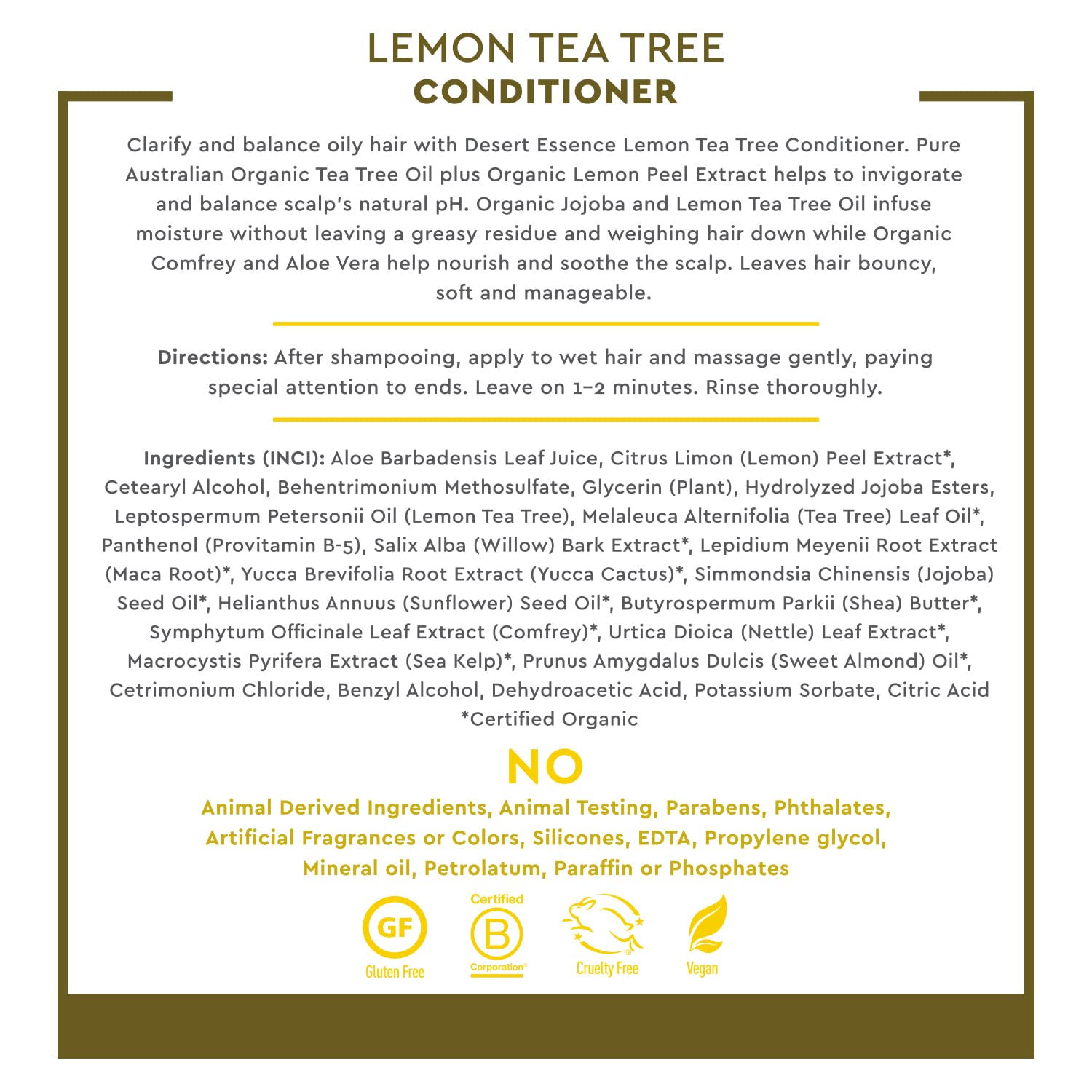 Desert Essence Acondicionador Limón Tea Tree: textura ligera que no deja sensación grasosa.