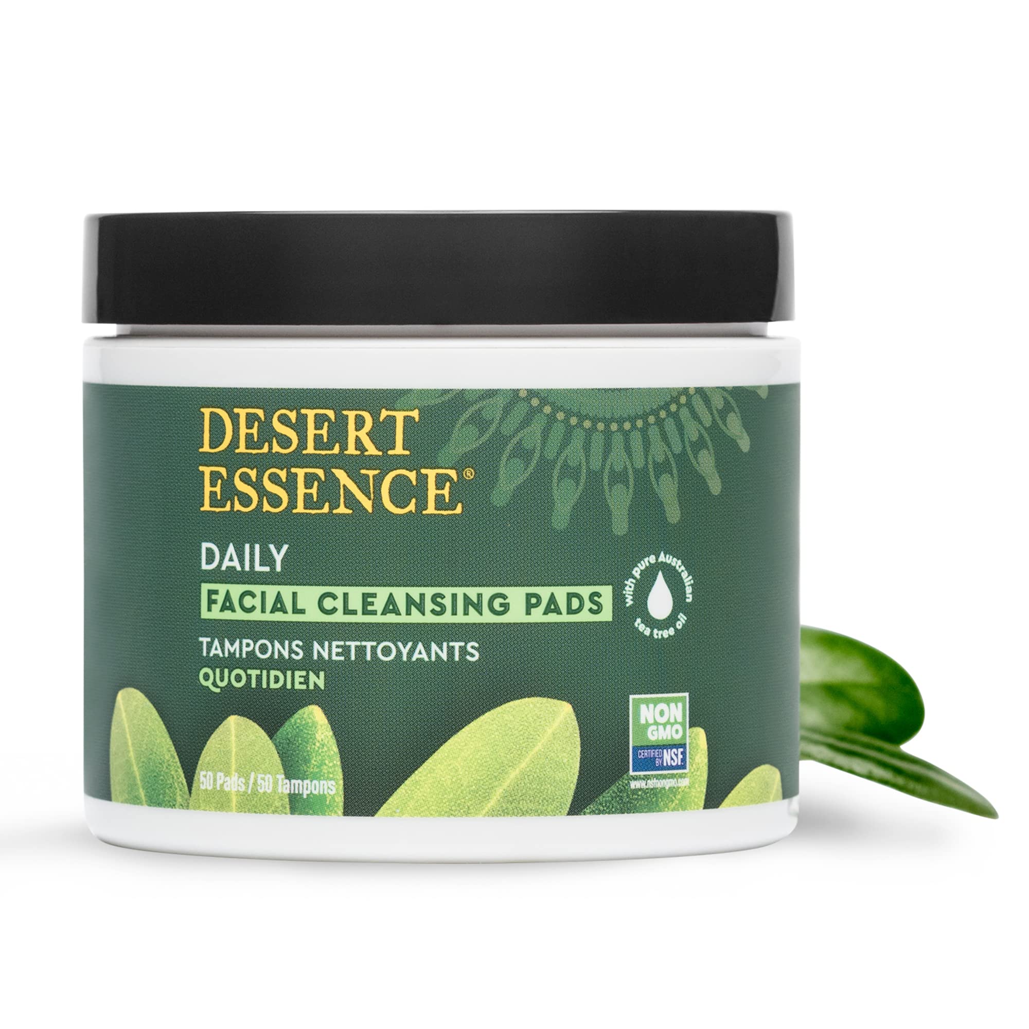 Almohadillas Desert Essence con lavanda para calma y limpieza rápida.