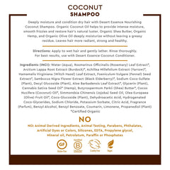Desert Essence Champú Coco; aplicación en ducha para limpieza suave