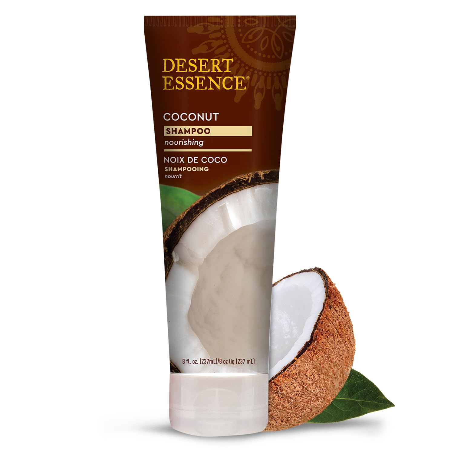 Desert Essence Champú Coco, botella 8 oz; hidrata profundamente el cabello seco