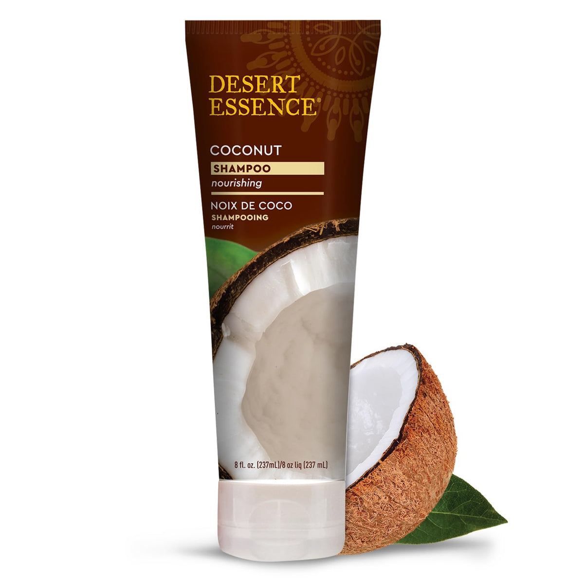 Desert Essence Champú Coco, botella 8 oz; hidrata profundamente el cabello seco
