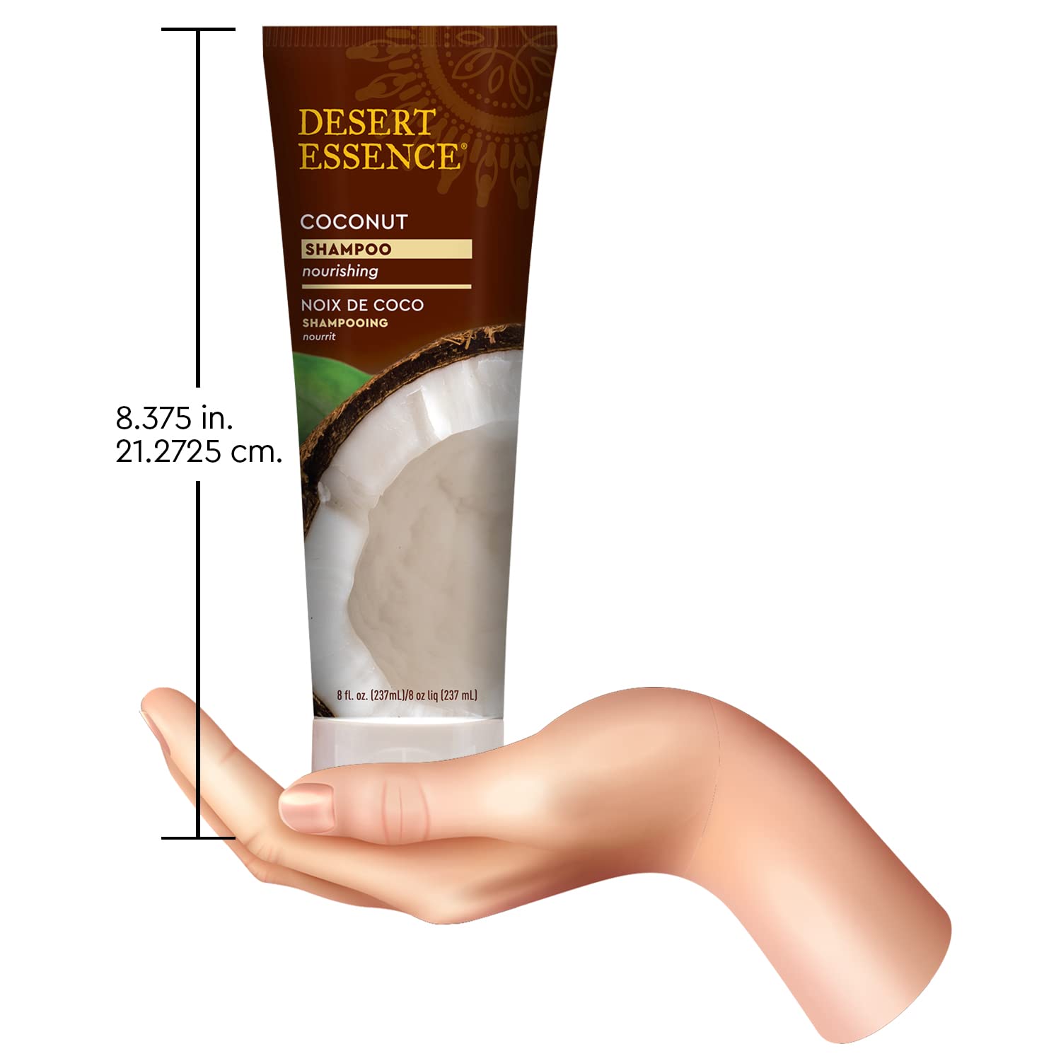 Desert Essence Champú Coco; controla frizz con brillo natural