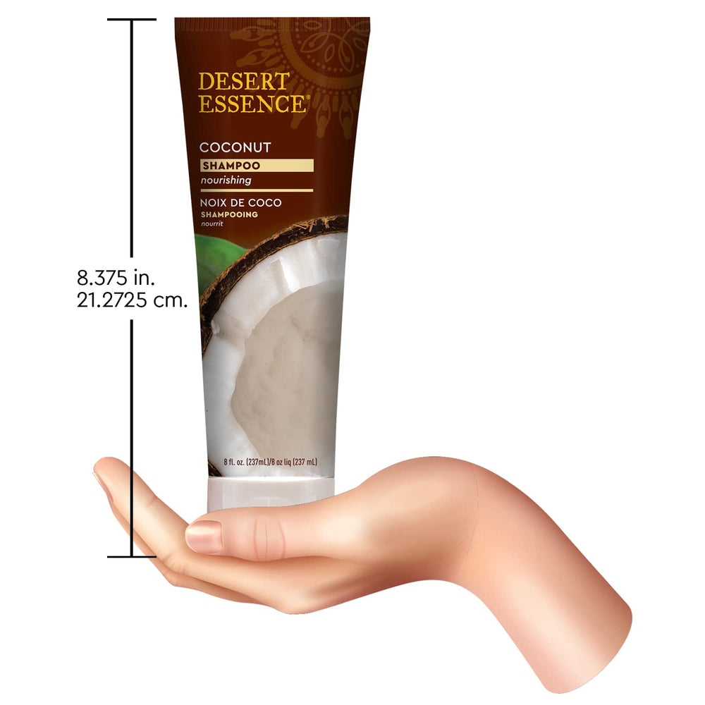 Desert Essence Champú Coco; controla frizz con brillo natural