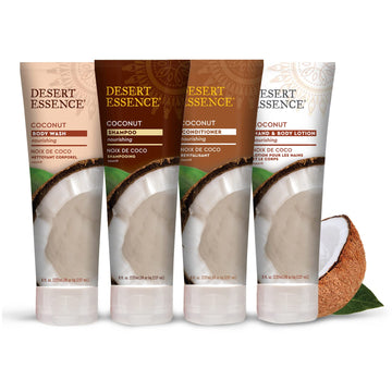 Desert Essence Coconut Conditioner sin crueldad y apto para veganos.