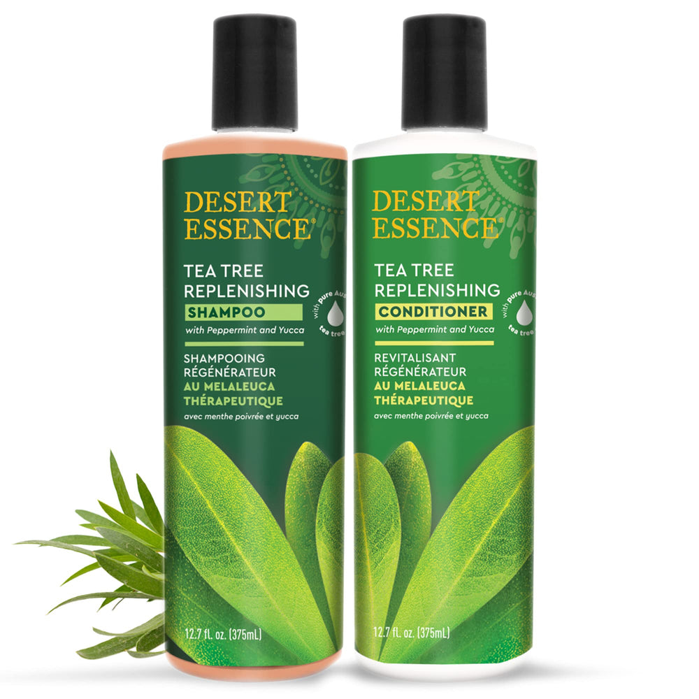 Desert Essence Tea Tree Condicionador, envase sostenible ideal para uso diario.